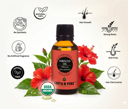 Earth n Pure Hibiscus Oil for Hair Growth and Shine