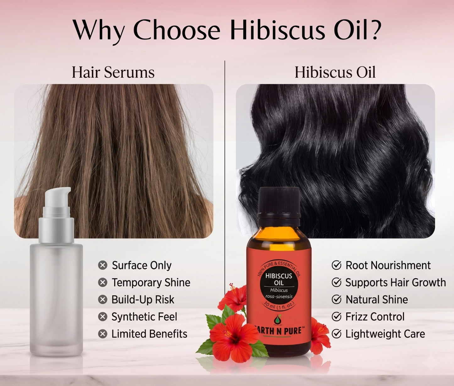Earth n Pure Hibiscus Oil for Hair Growth and Shine
