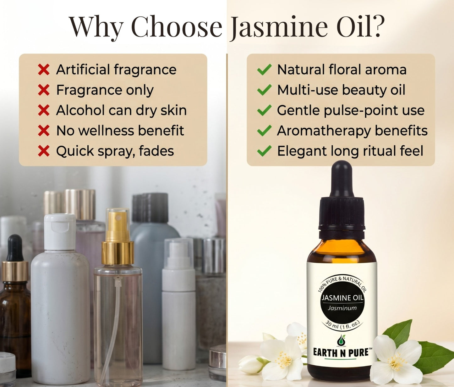 Earth n Pure Jasmine Oil for Relaxing Aromatherapy