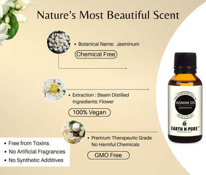Earth n Pure Jasmine Oil for Relaxing Aromatherapy