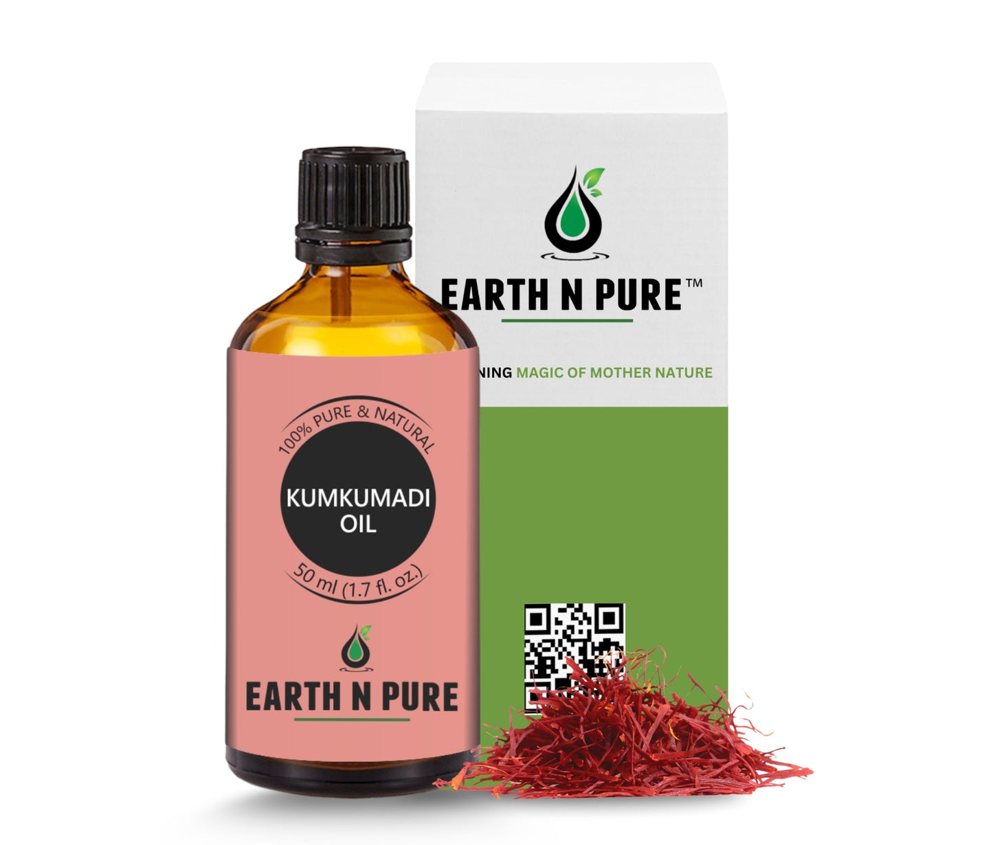 kumkumadi oil bottle with saffron & natural herbs for brightening skin
