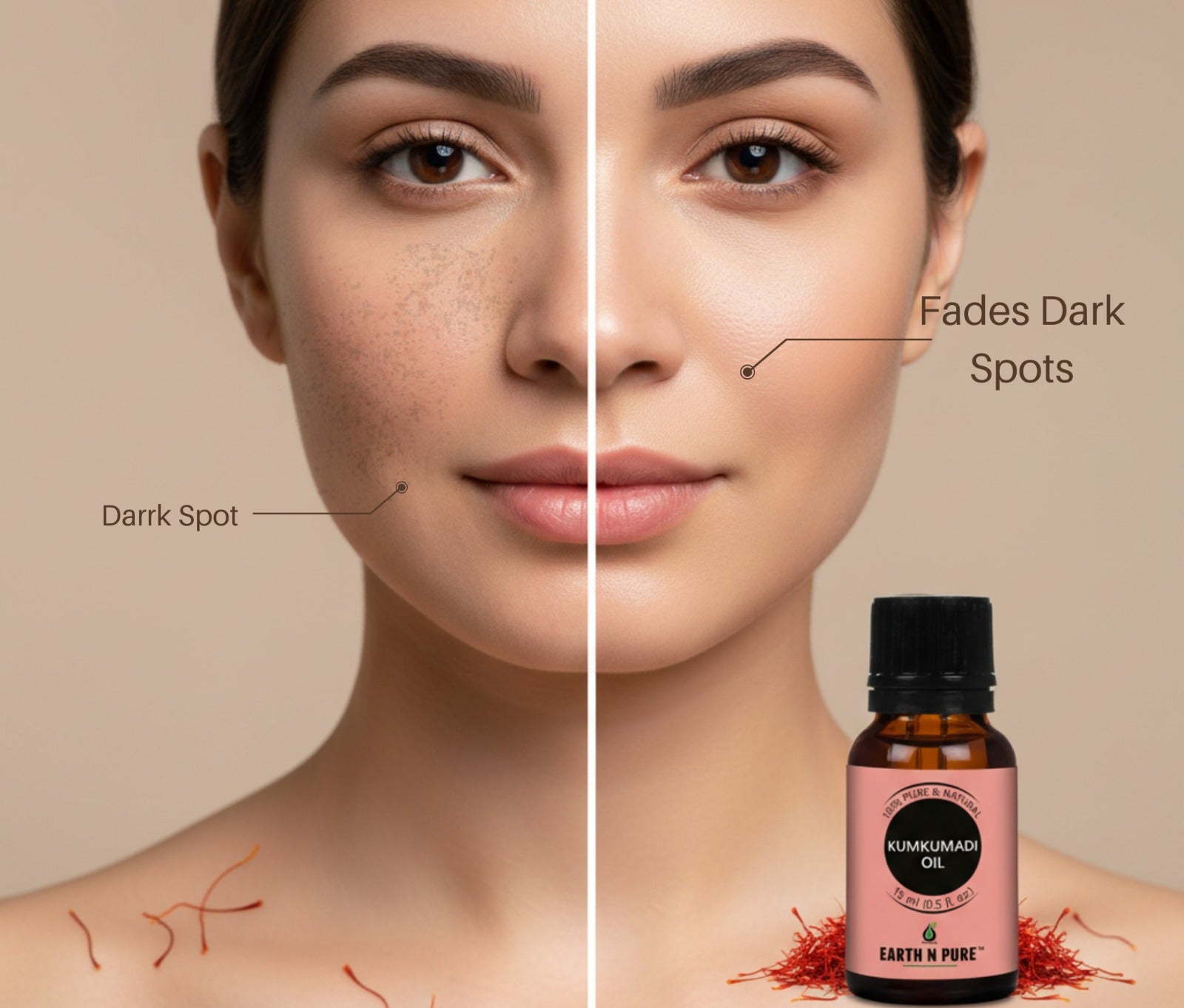 Daily skincare routine with Earth n Pure Kumkumadi Oil for glowing, youthful, and nourished skin
