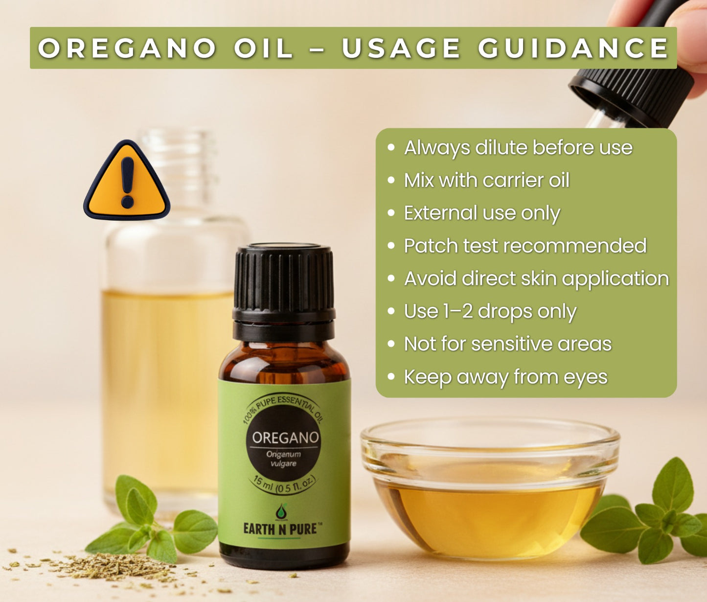 Earth n Pure Oregano Essential Oil (Pack of 2) for Aromatherapy and Wellness