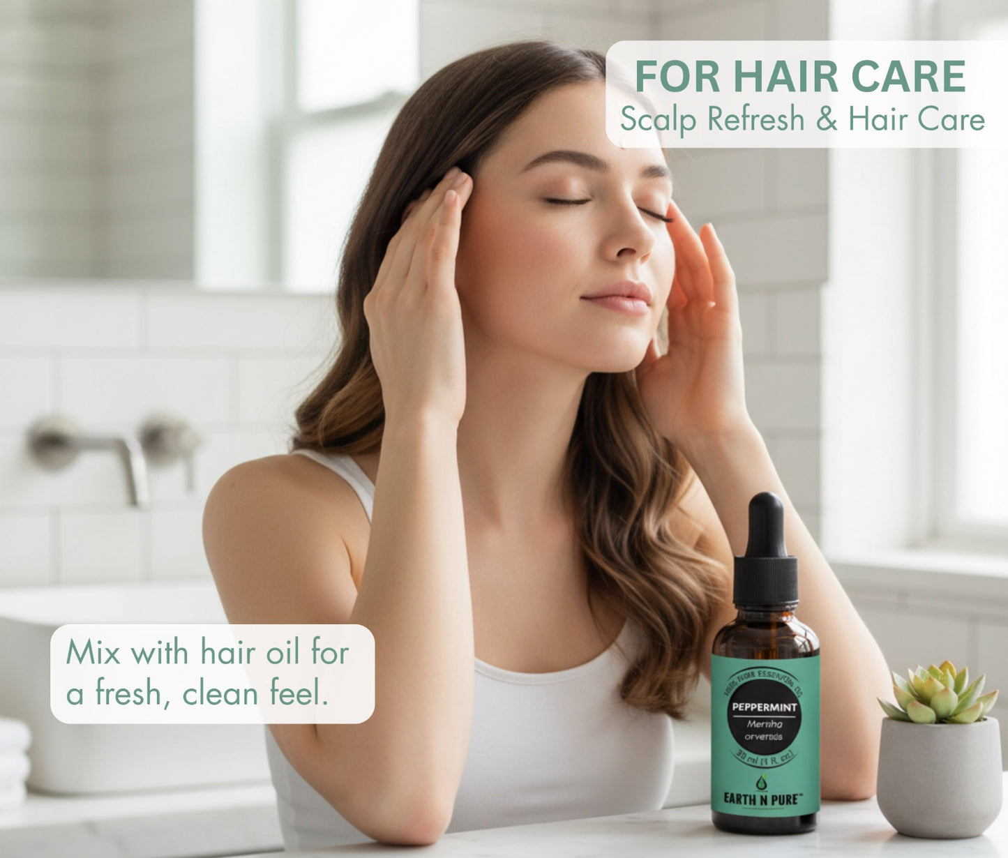 Peppermint Oil aromatherapy lifestyle use for refreshing environment