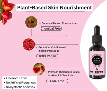 Earth N Pure Rosehip Oil for Face | Pure & Natural Skincare Oil