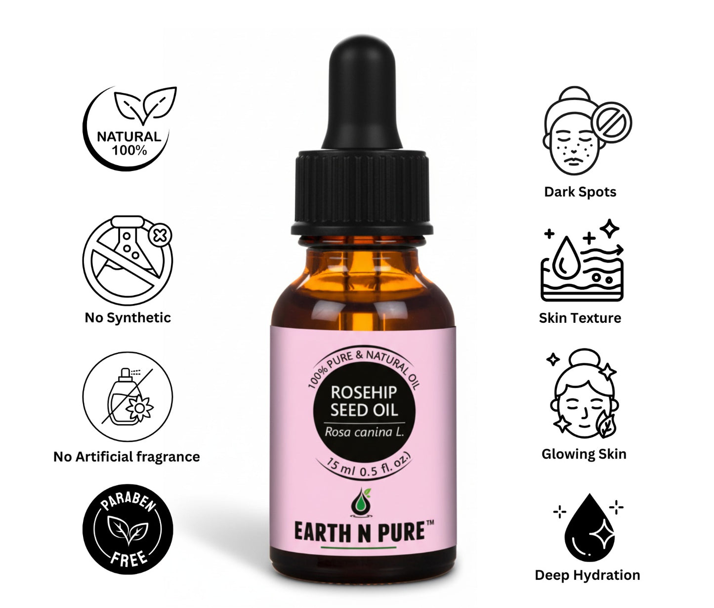 Earth N Pure Rosehip Oil for Face | Pure & Natural Skincare Oil