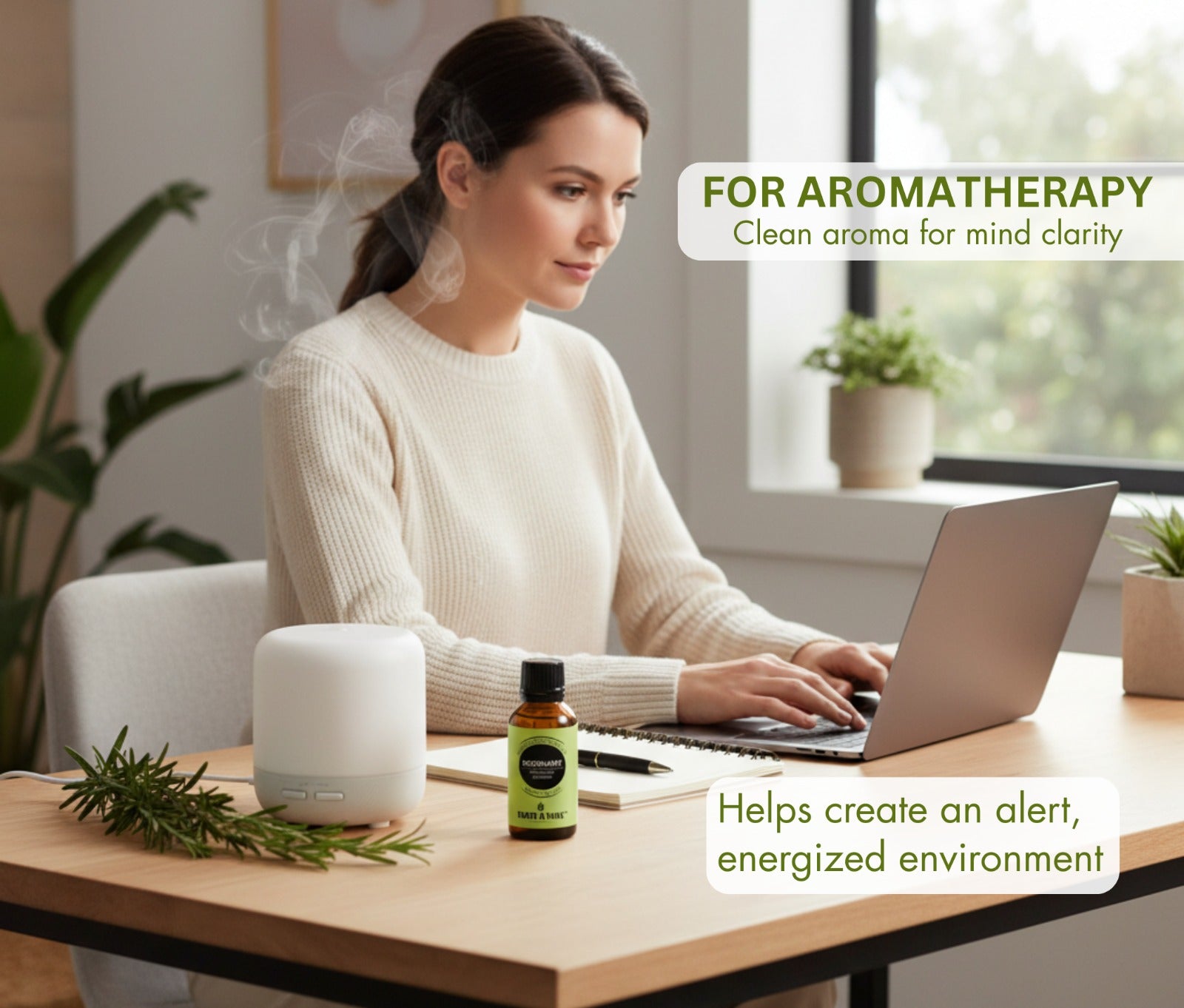 Rosemary oil in diffuser aromatherapy – stress relief and mental clarity