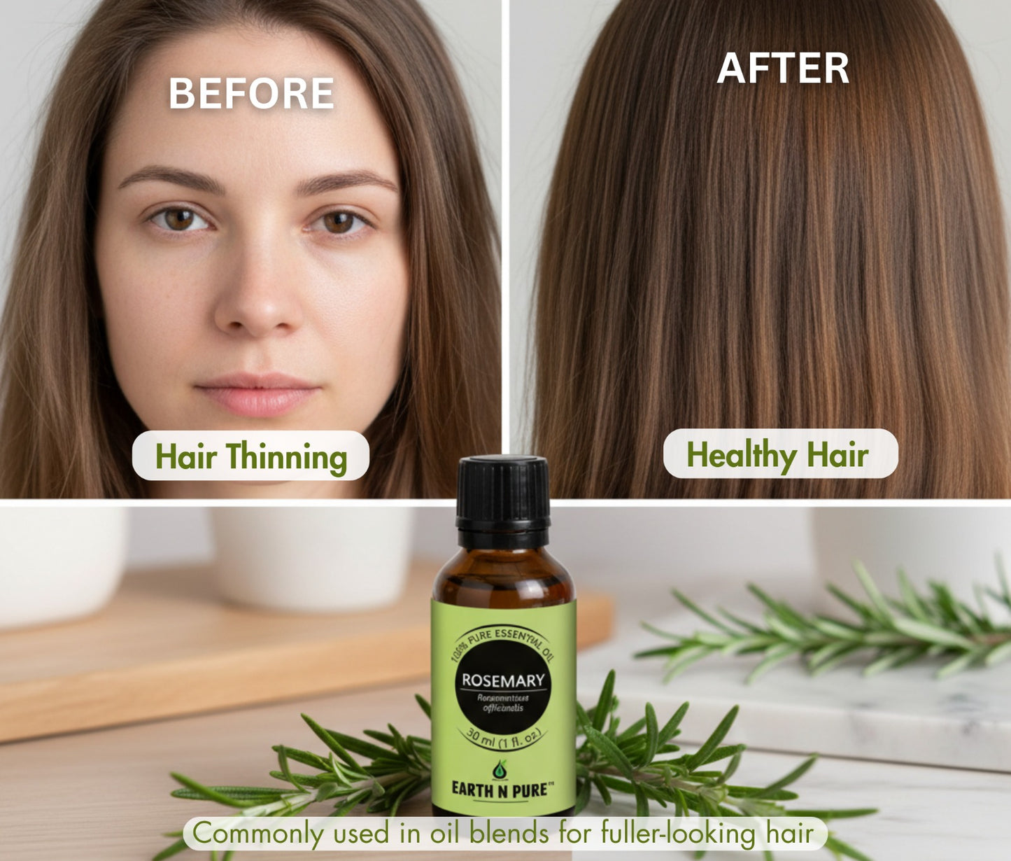 Earth N Pure pure rosemary essential oil dropper – best for hair growth