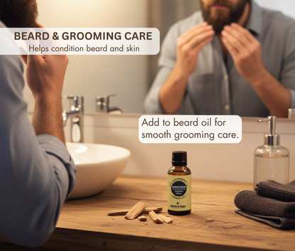 sandalwood essential oil for beard and grooming care