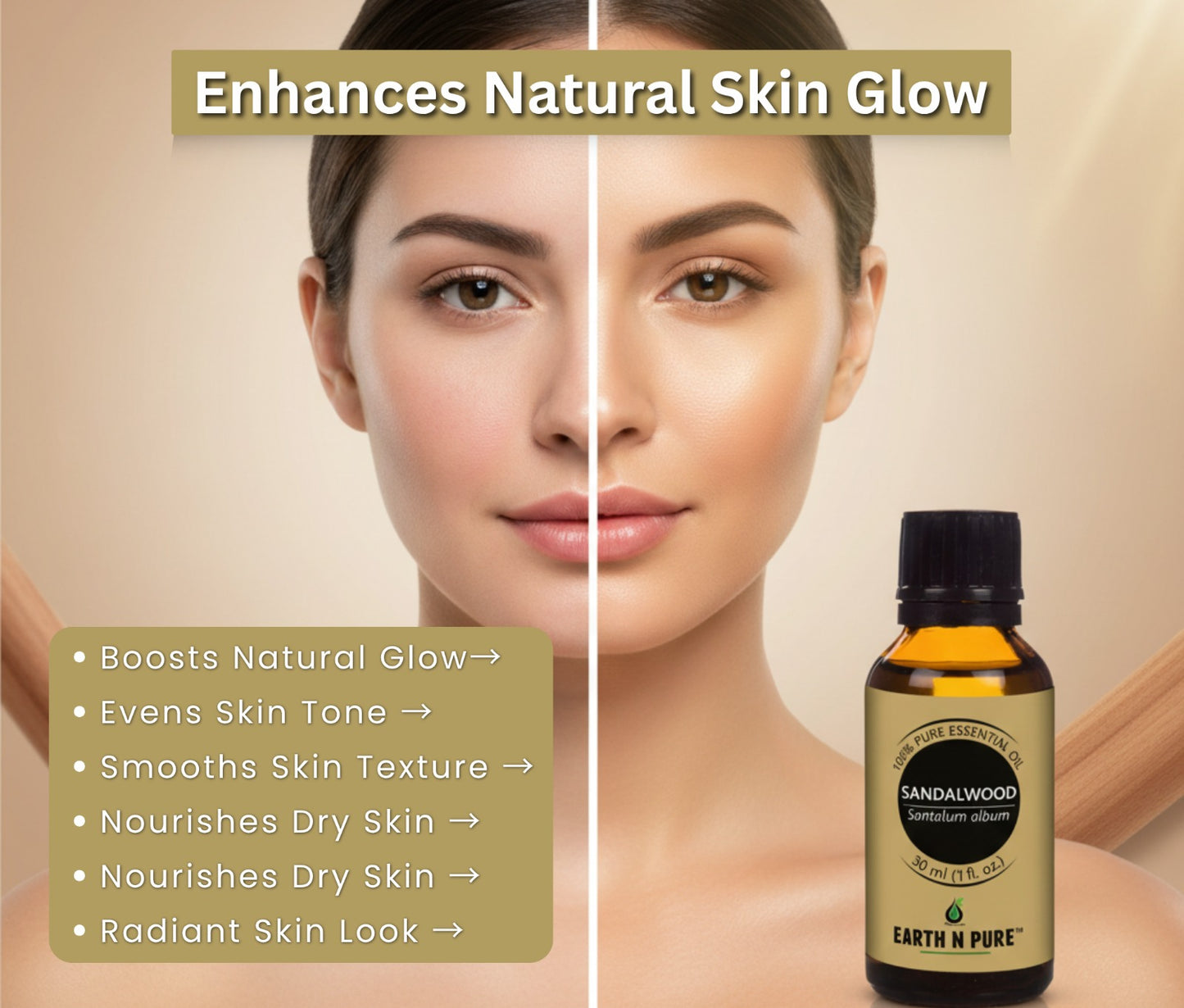 Earth n Pure Sandalwood Oil for Glowing Skin Pack of 2