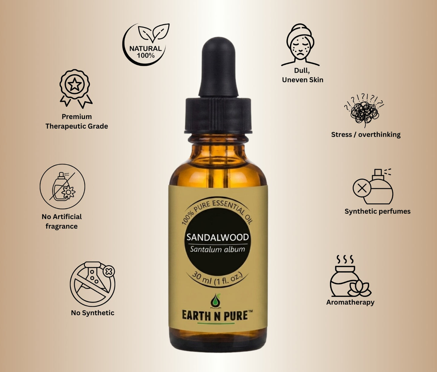 Earth n Pure Sandalwood Oil for Glowing Skin Pack of 2
