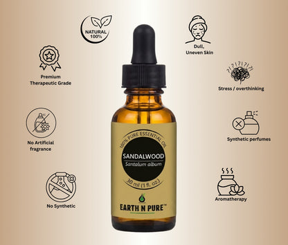 Earth n Pure Sandalwood Oil for Glowing Skin Pack of 2