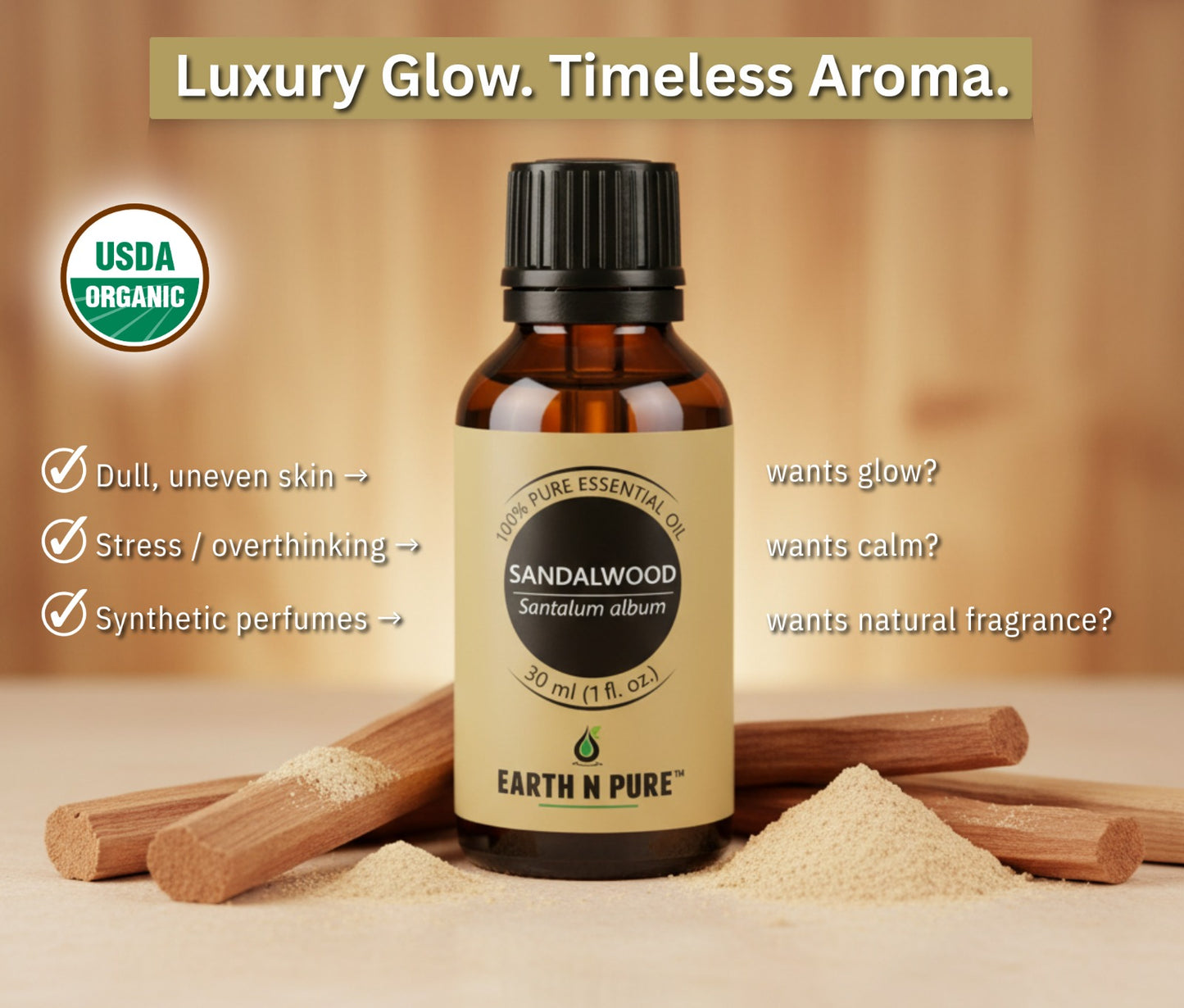Earth n Pure Sandalwood Oil for Glowing Skin Pack of 2