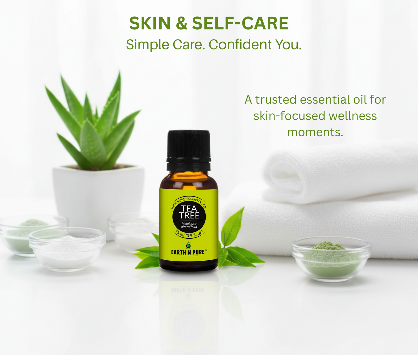 tea tree oil for skin care and aromatherapy