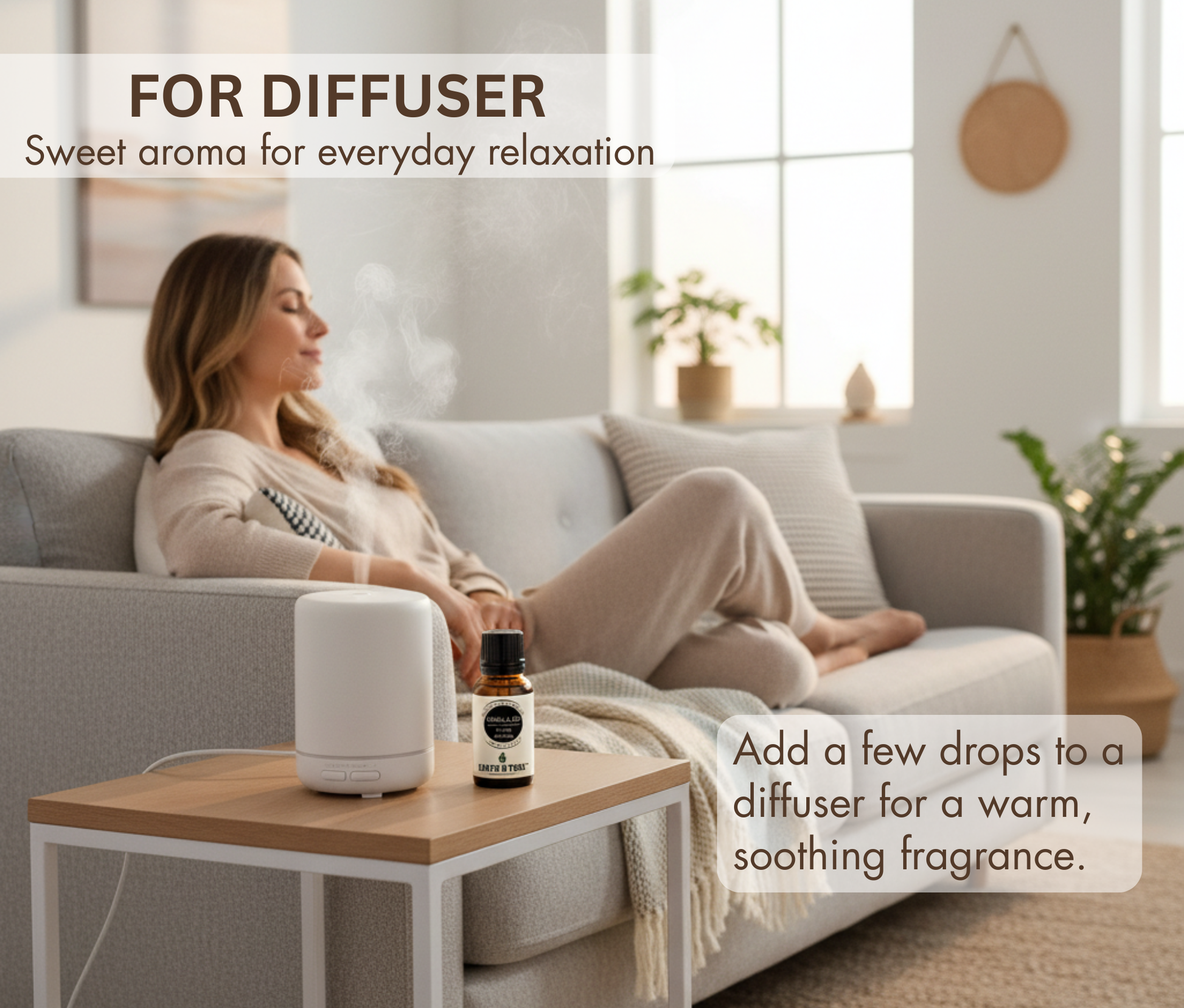 vanilla oil used in aromatherapy diffuser for relaxation