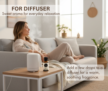 vanilla oil used in aromatherapy diffuser for relaxation