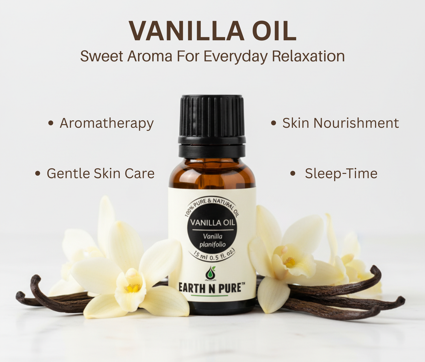 premium vanilla essential oil bottle