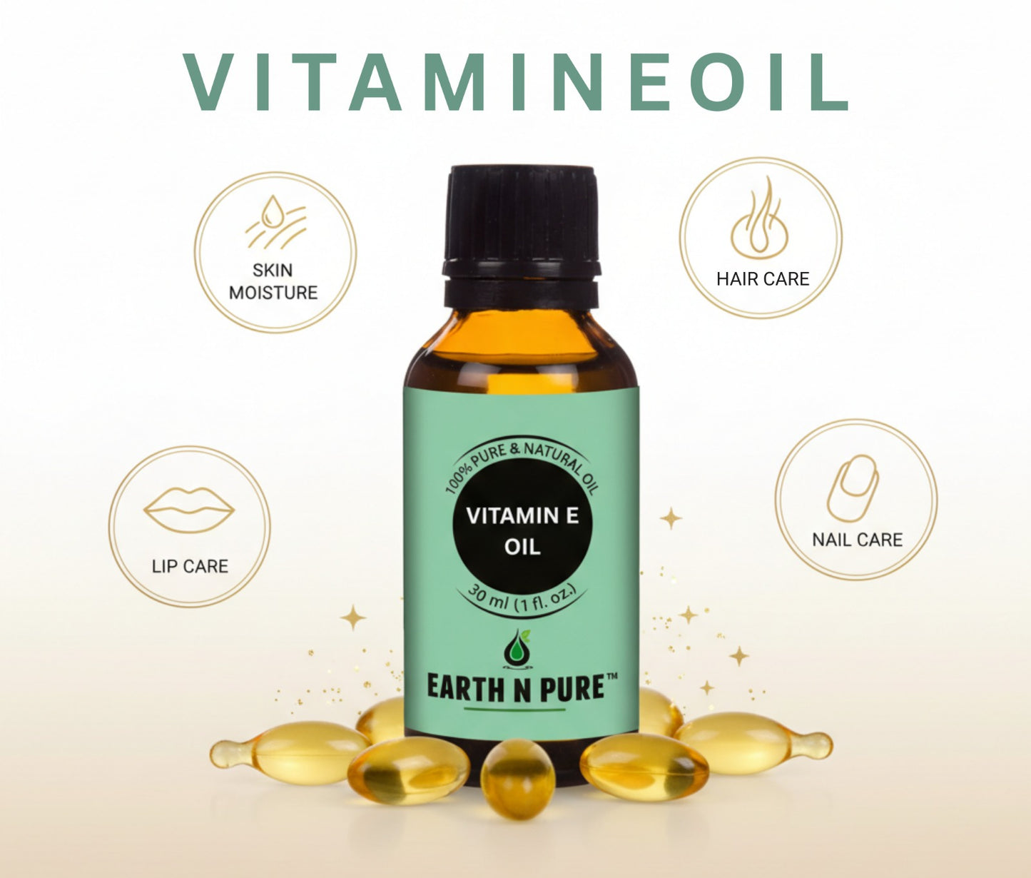 pure vitamin e oil for face and body care