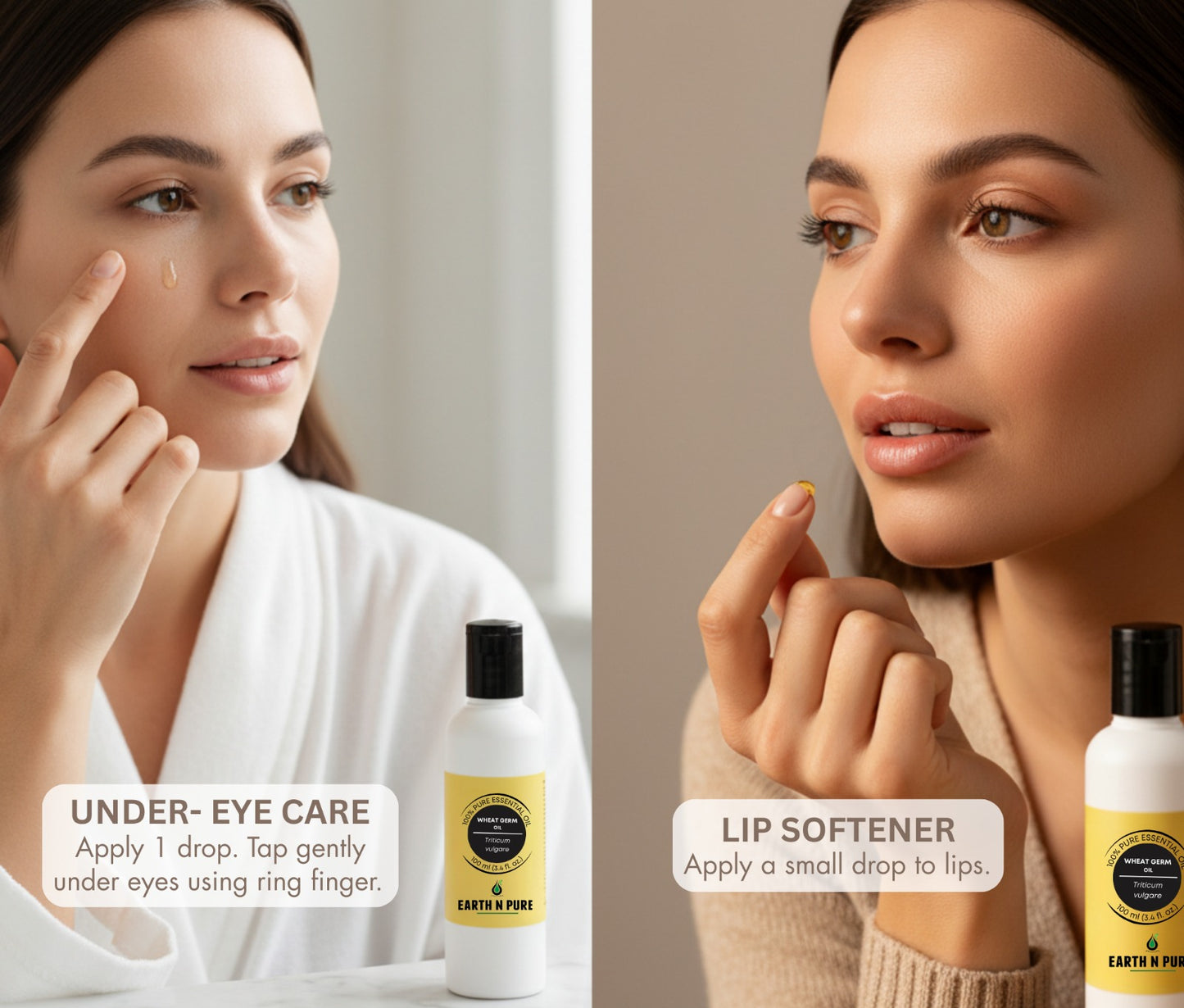 wheat germ oil for lip and under eye care 