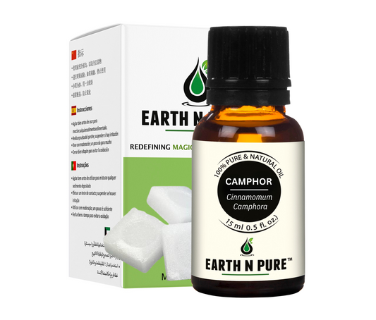 Earth N Pure Camphor Oil for Aromatherapy and Massage – Refreshing & Cooling Essential Oil